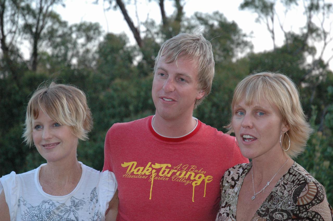 Michelle, Keiran and Kelly at Illawong family dinner