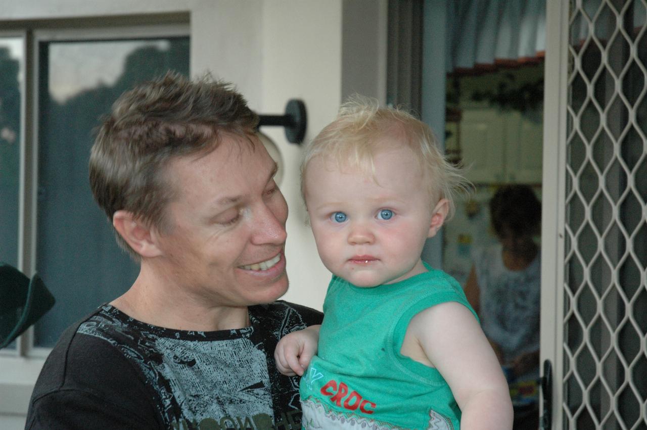 Glenn with Cooper at Illawong family dinner