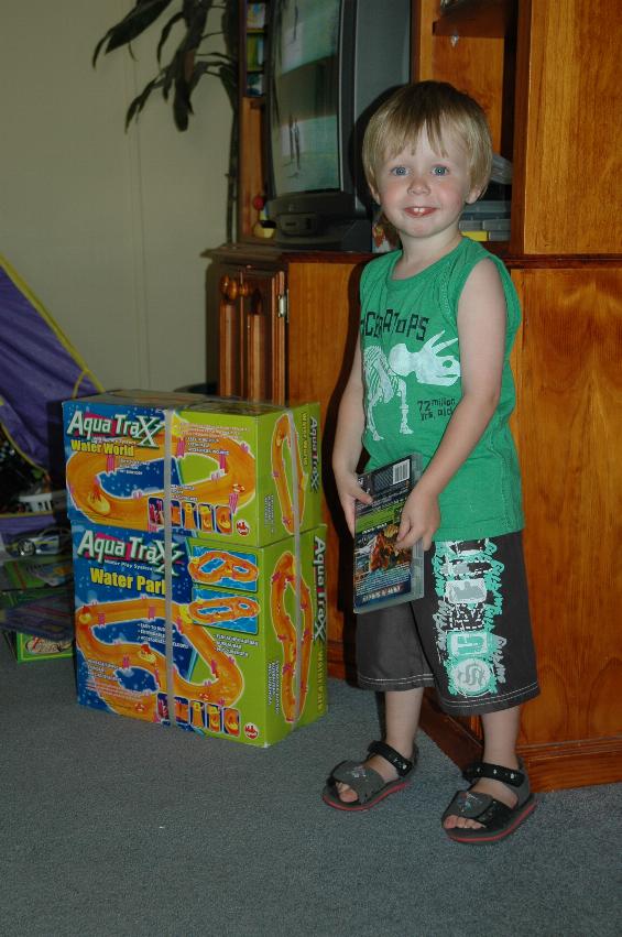 Flynn's third birthday with presents at Woronora