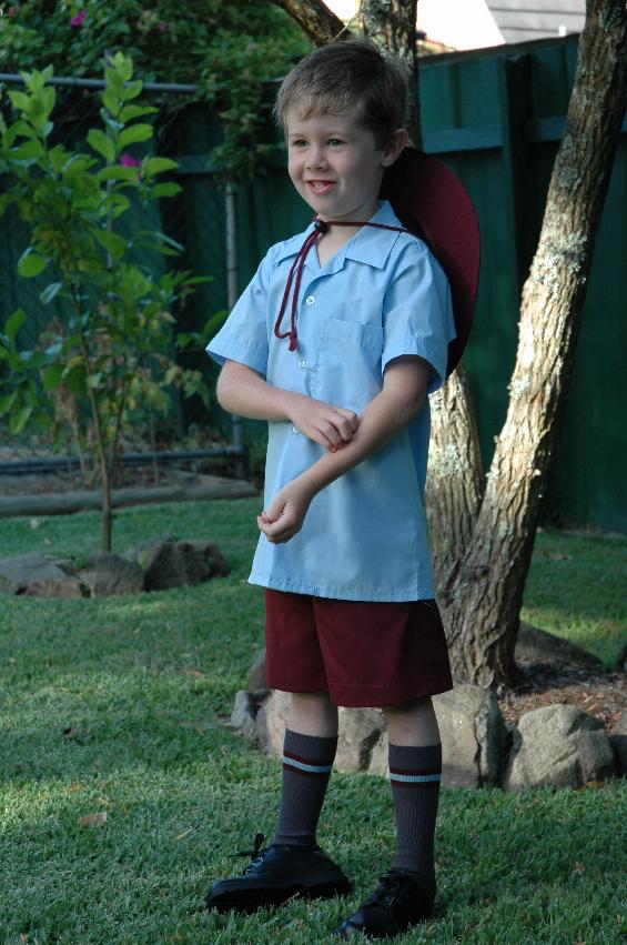 Jake with school hat down his back