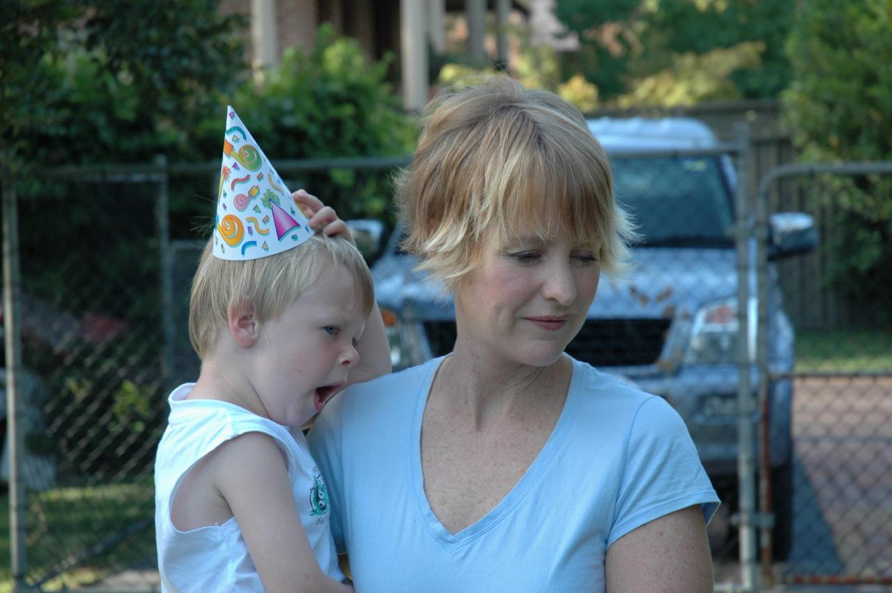 Michelle and Flynn in yard