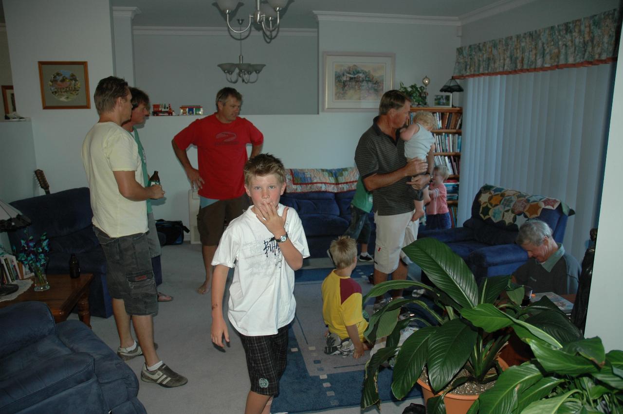 Cooper's First Birthday: The boys: Glenn, Cameron, Scott, Nathan, Mason, Tynan behind Chris with Cooper, Flynn and Peter on the floor