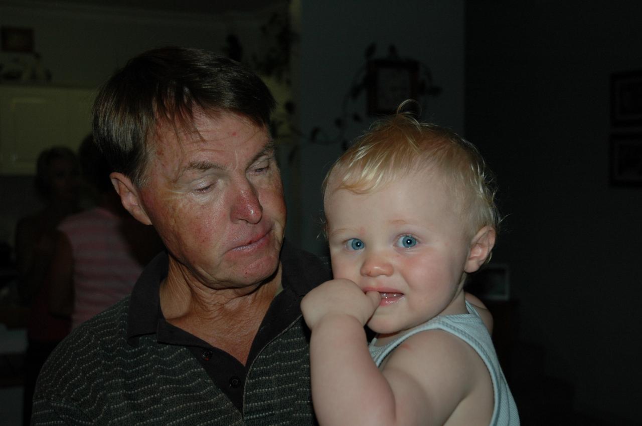 Cooper's First Birthday: Cooper with his parternal grandfather Chris