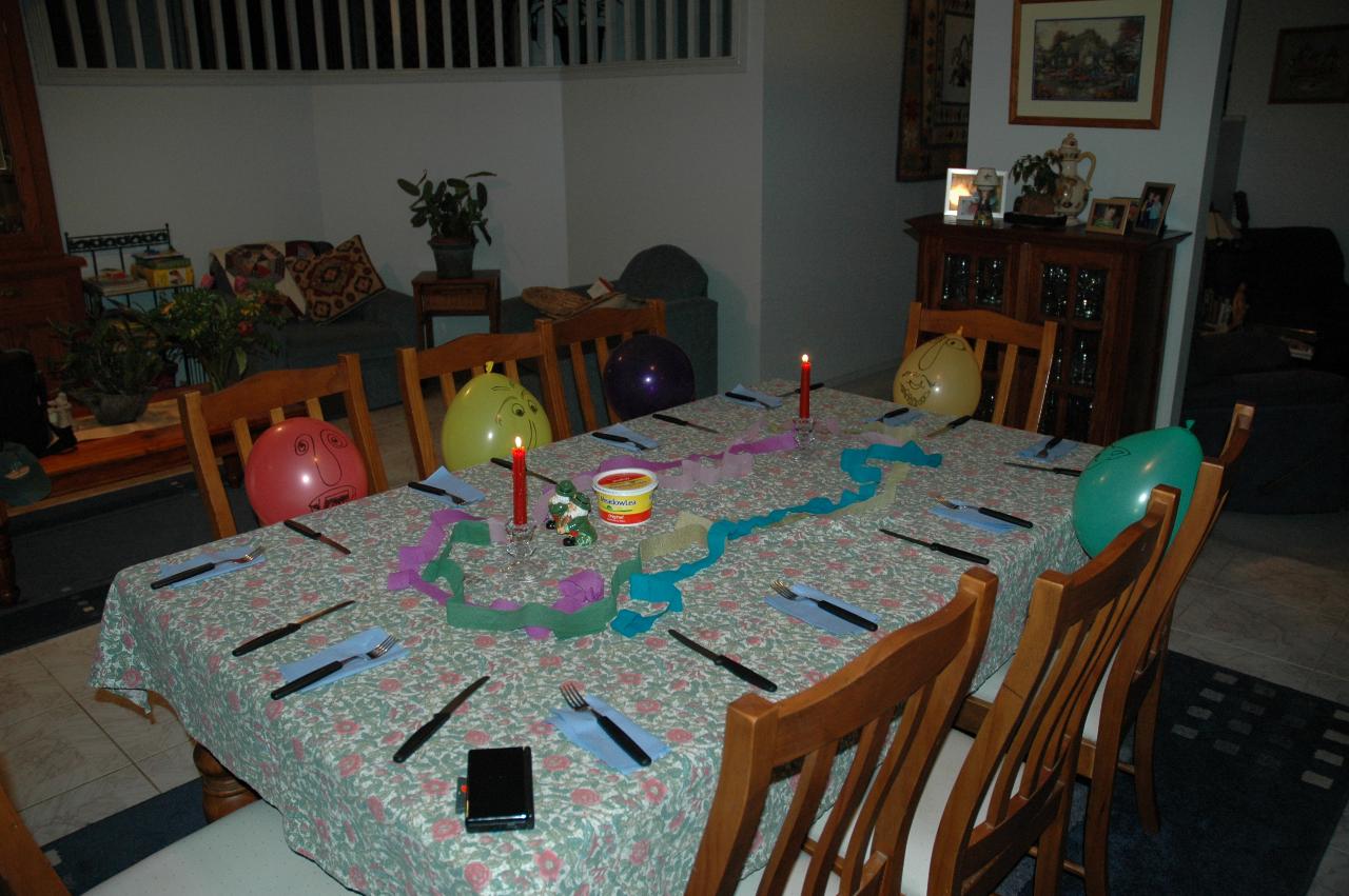 Peter's 66th Birthday: Dinner table ready for the hordes