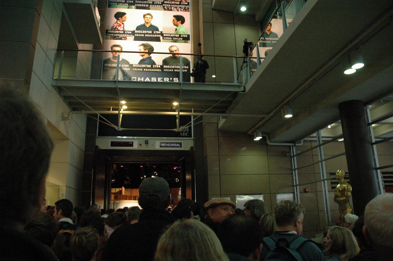 Queue to enter studio 22 in ABC foyer