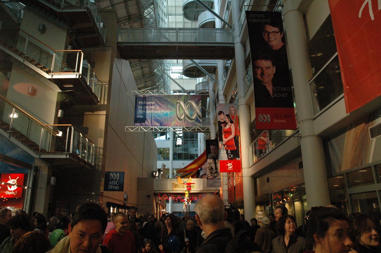 Crowd in foyer, ABC Ultimo