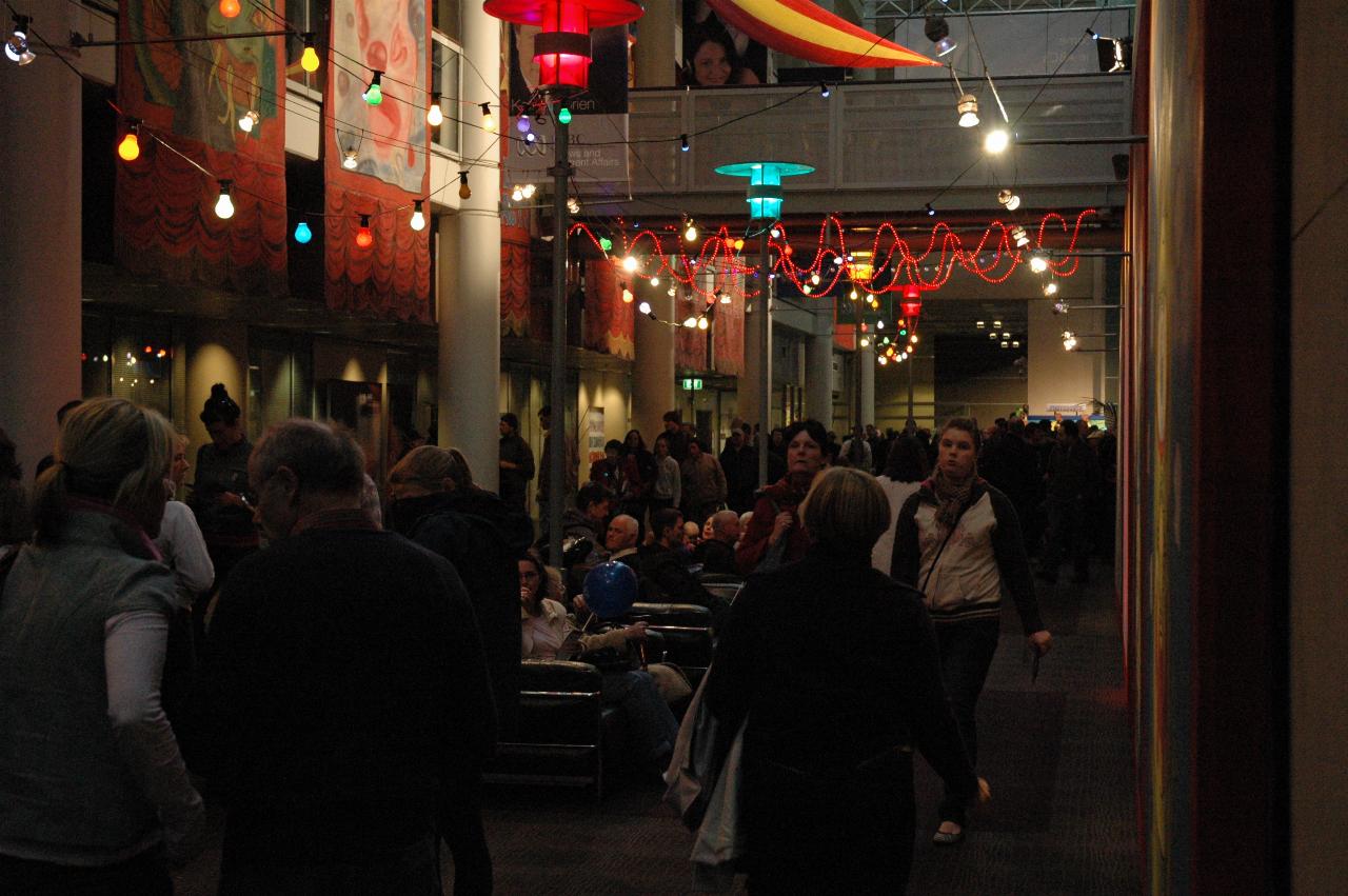 Crowd in foyer, ABC Ultimo