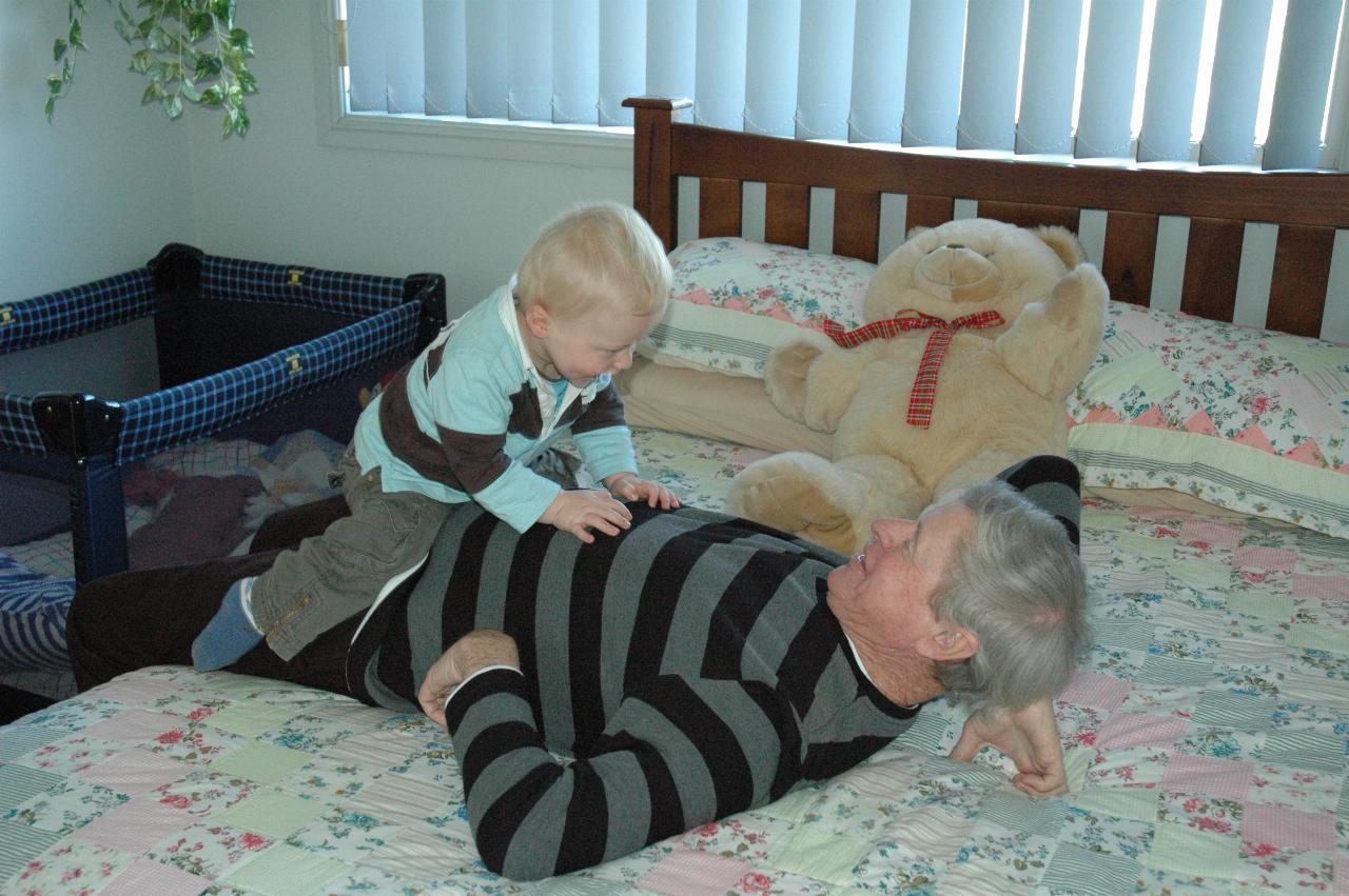 Peter playing with Cooper at Illawong