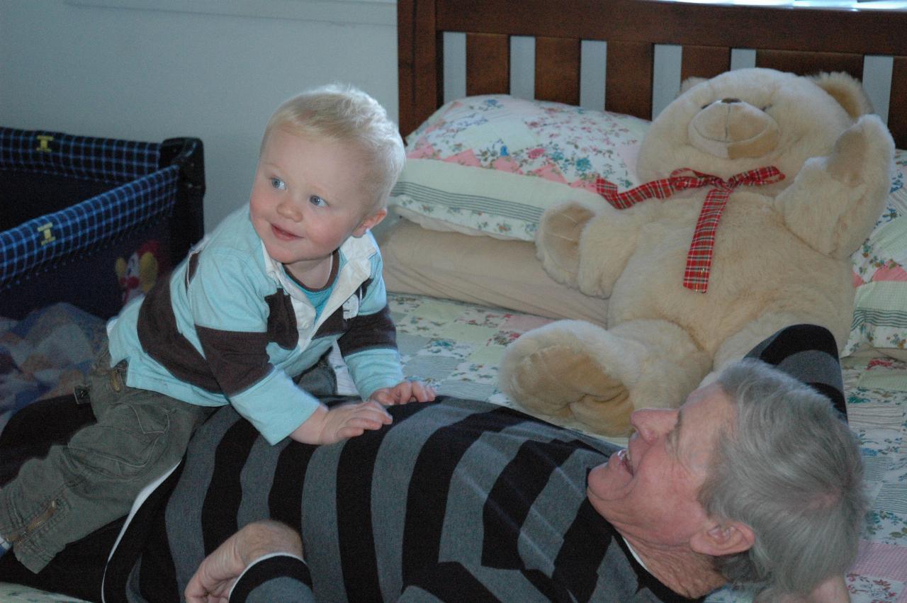 Peter playing with Cooper at Illawong