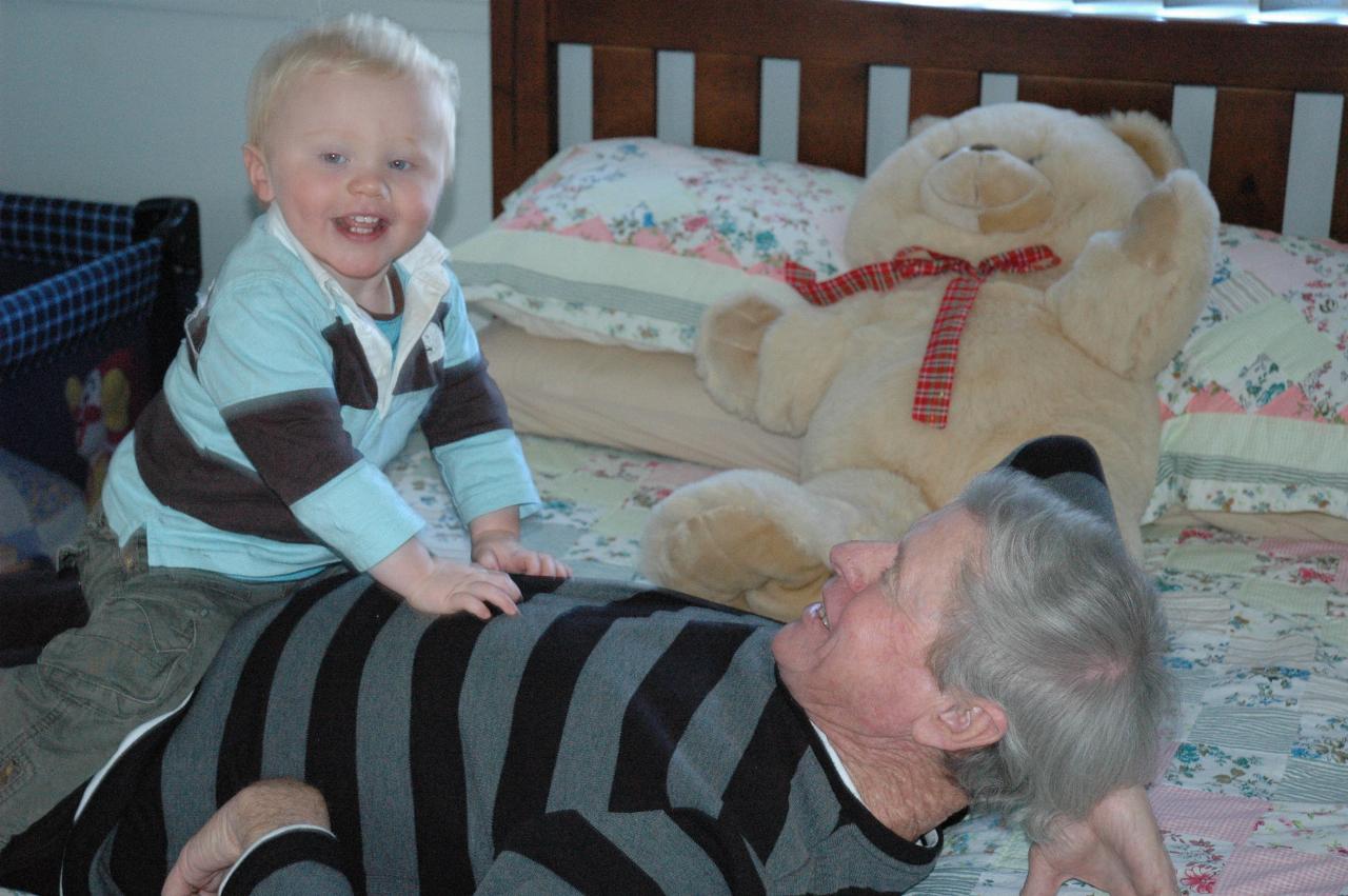 Peter playing with Cooper at Illawong