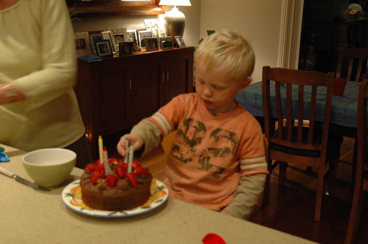 Glenn Wallace 39th birthday: Cooper removing the candles on Glenn's cake