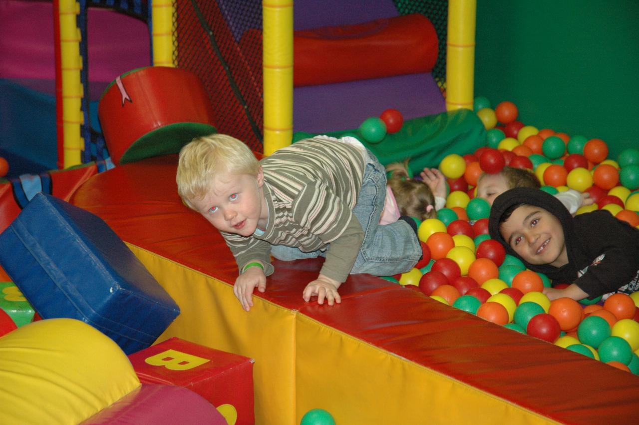 Jake's 7th birthday party at Club Kids, Earlwood: Cooper playing in the ball pen