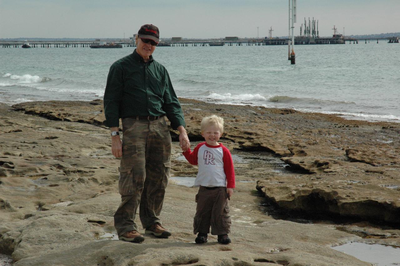 Peter and Cooper at Kurnell during Kelly's 39th birthday picnic