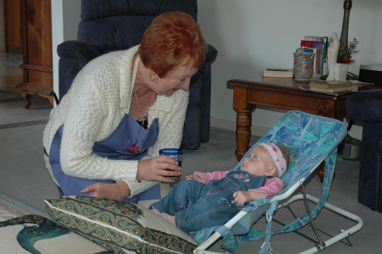 Family Dinner at Illawong: Yvonne with Lily