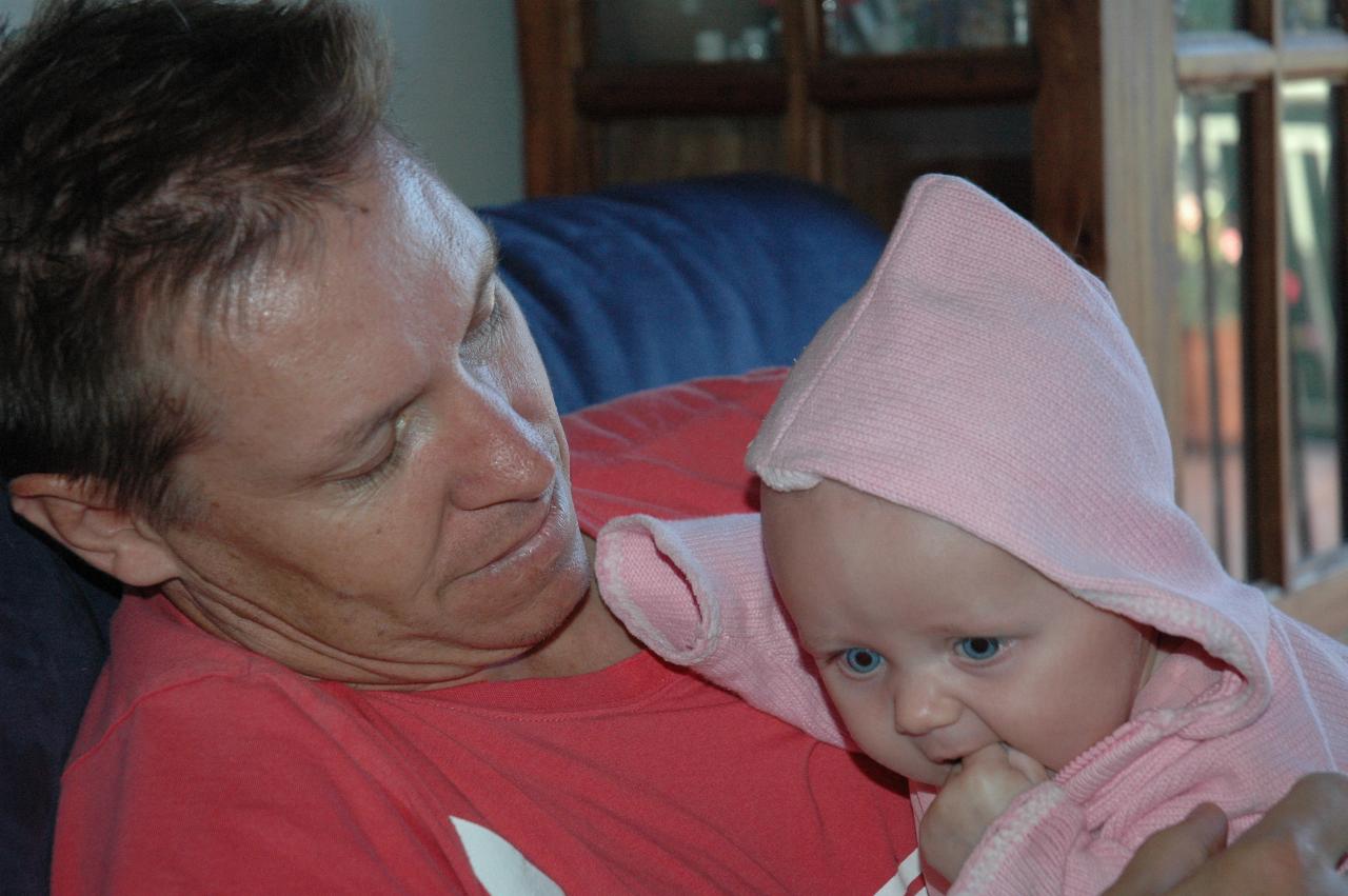 Christmas dinner at Illawong: Father and daughter - Glenn and Lily