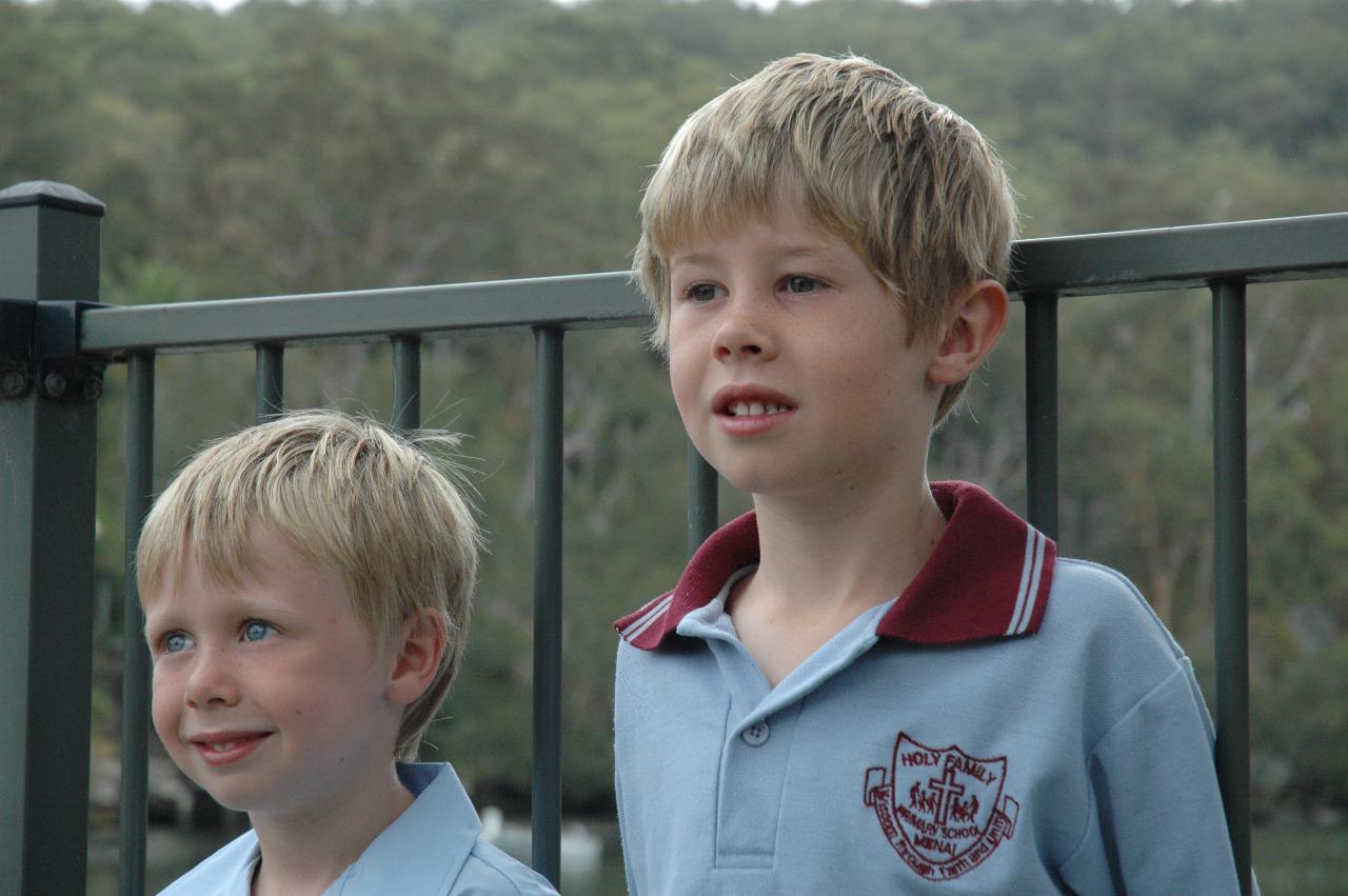 Jake and Flynn out the back overlooking the river