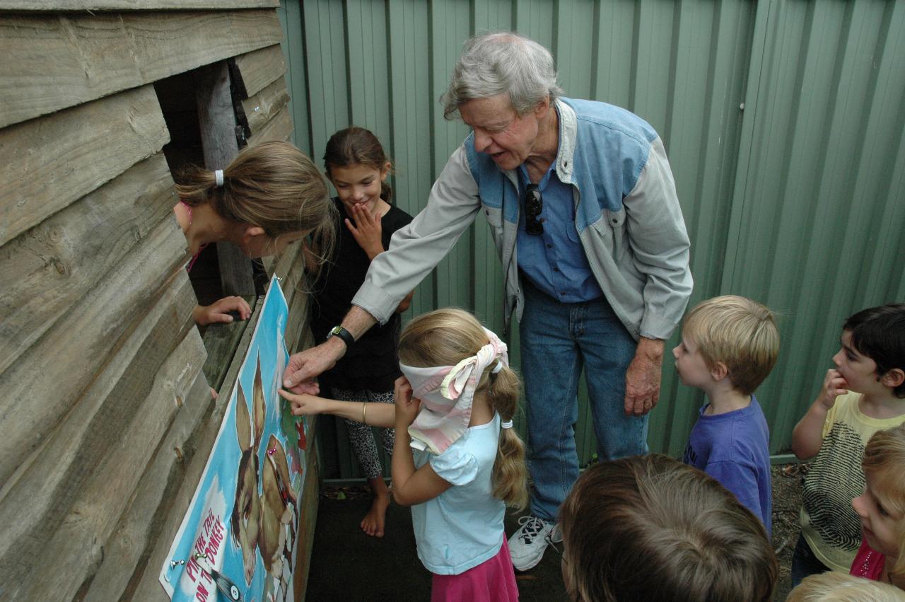 Cooper's 3rd birthday: Pin the tail on the donkey