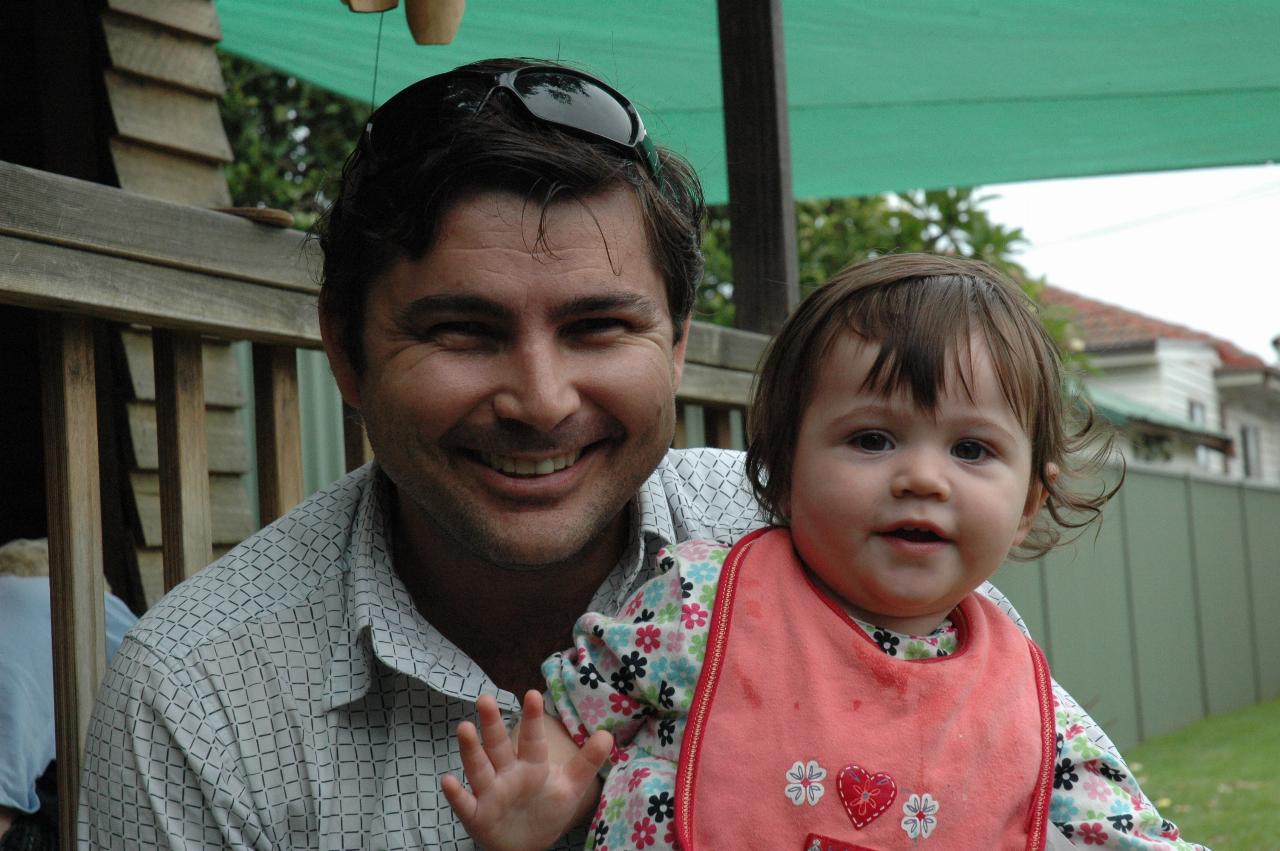 Cooper's 3rd birthday: Peter Carter with daughter