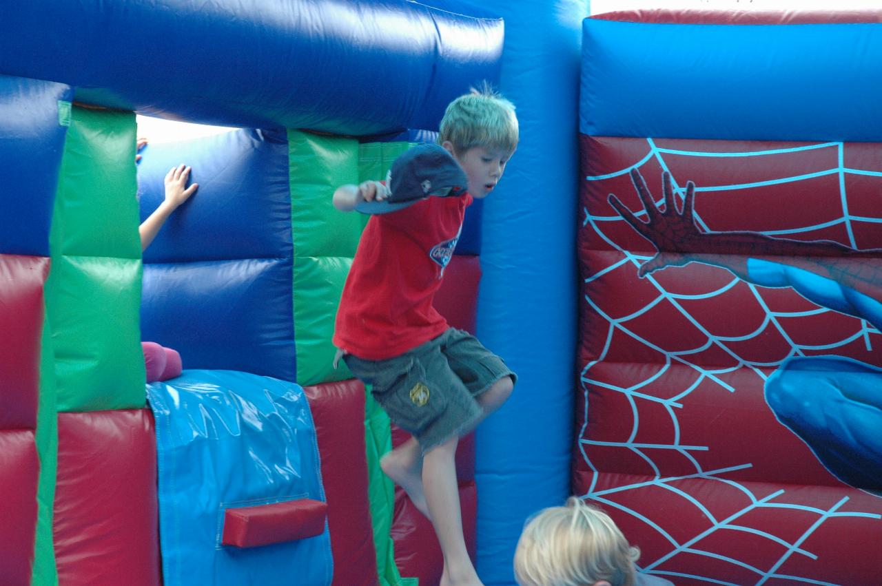 Cooper's 3rd birthday: Jake in action in the air castle