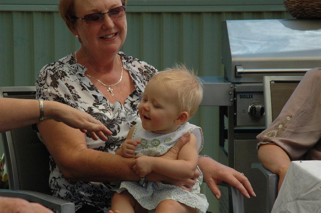 Lily's Baptism: Yvonne with a happy Lily