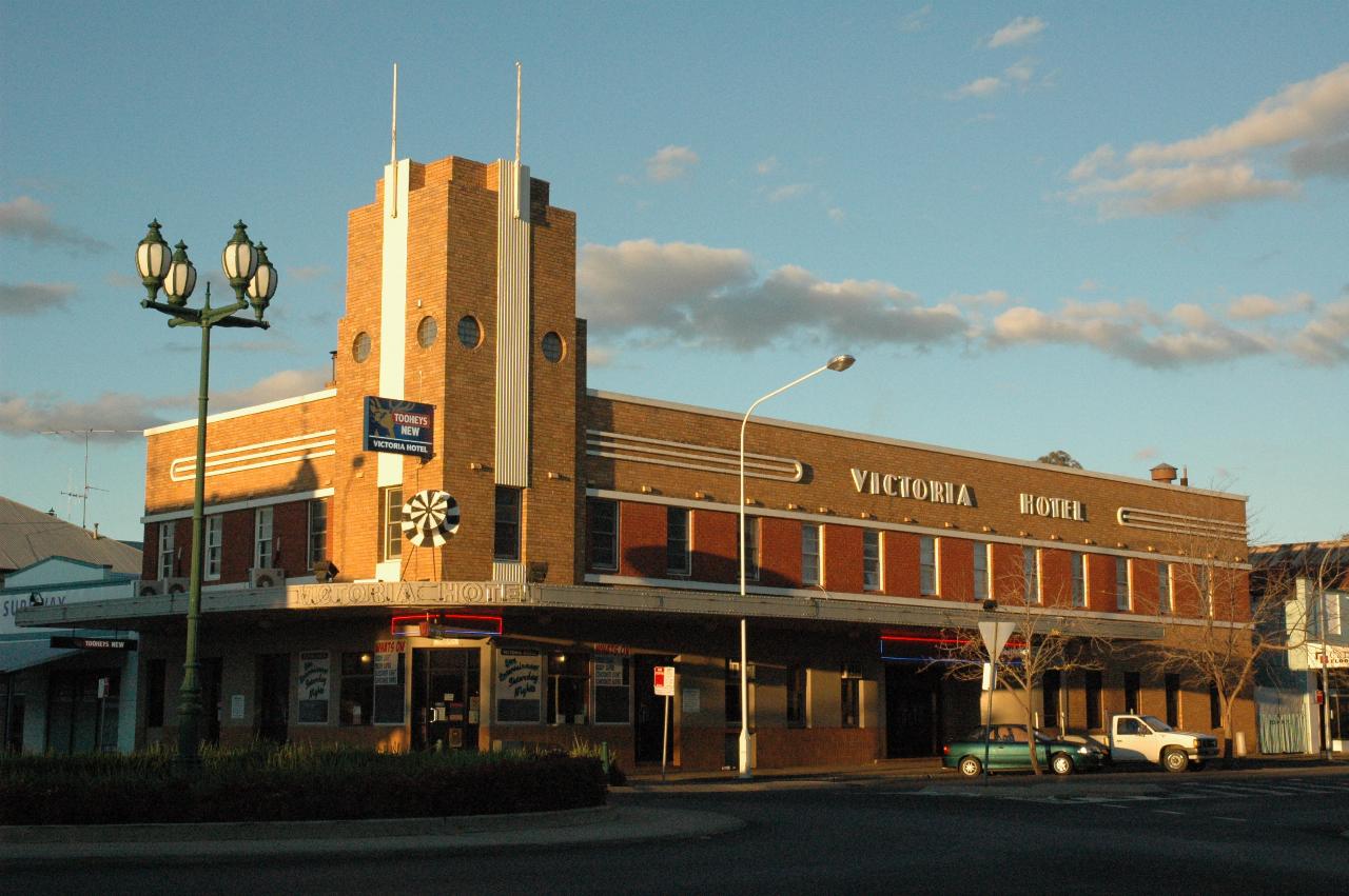 Two storey brick hotel