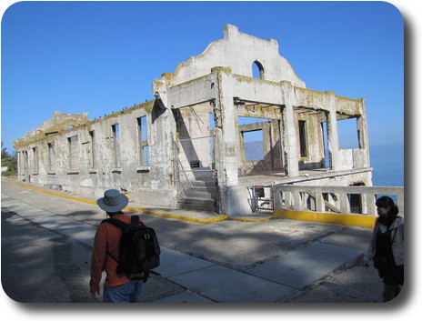 Cement shell of building along the road