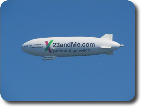 Airship with advertisement on the side