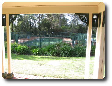 Swimming pool, seen from patio