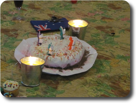 Birthday cake with four candles