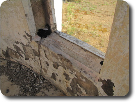 Window with burnt minor remant of window frame