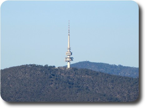 Telecommunications tower on top of mountain