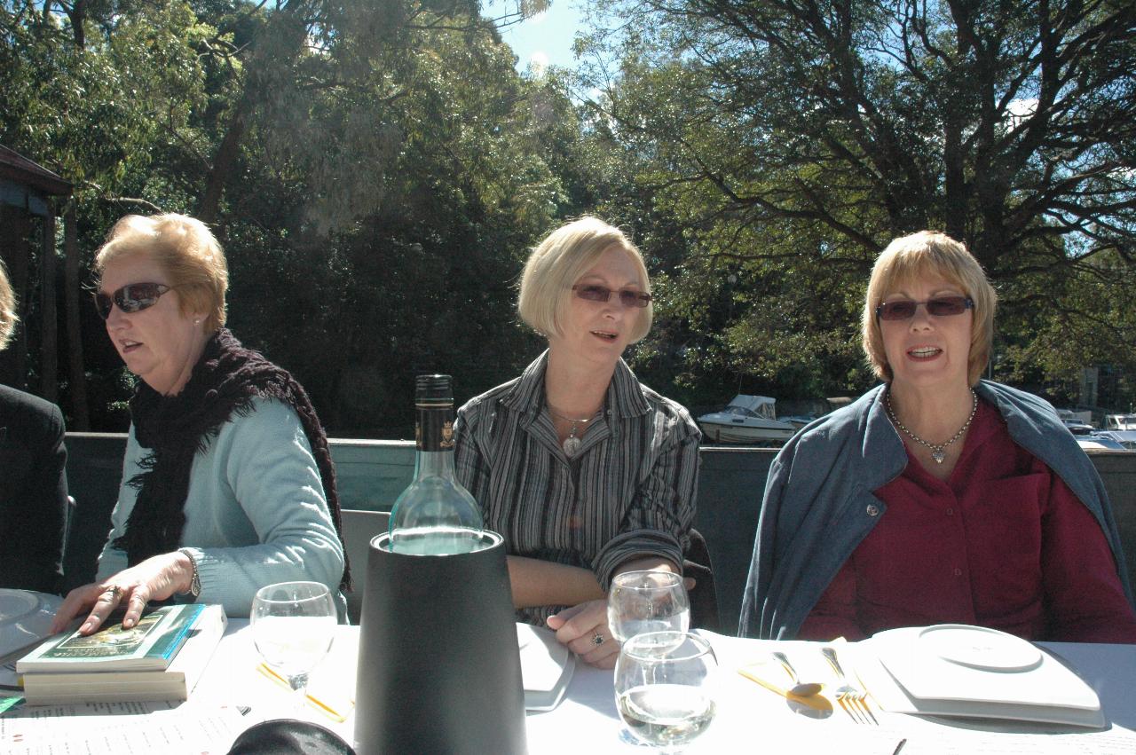 Three women sitting at the table