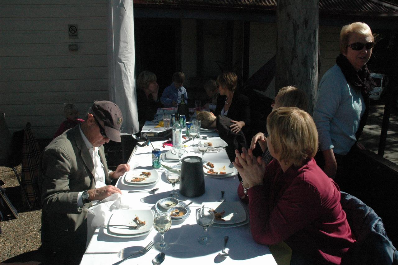 People gathered around the table.