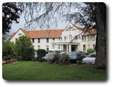 Older style hotel building's front entrance