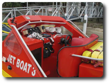 Controls, navigation and radio equipment on boat