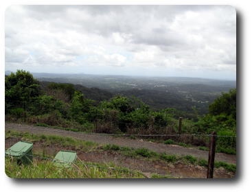 View across farms to not visible distant ocean