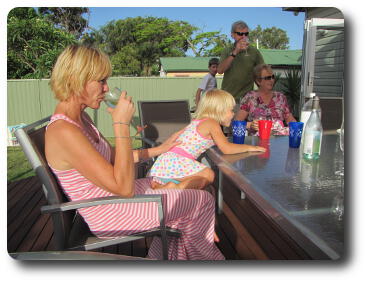 Mother and daughter at table