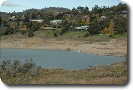 Bay with houses down to the water's edge