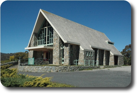 Stone church with steep roof