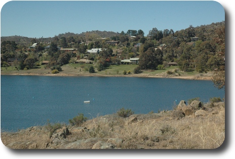 Bay with houses down to the water's edge