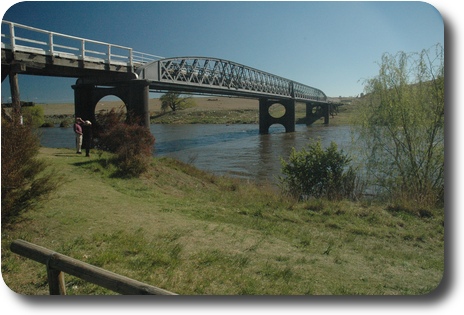 River bridge with good flow of water