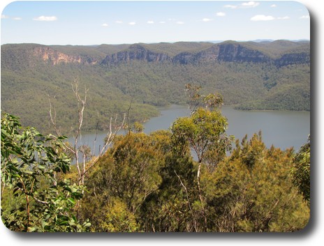 Across valley to sandstone cliffs on the other side