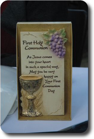 A plaque for First Holy Communion