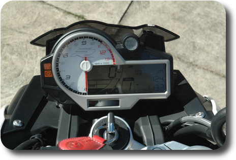 Instrument panel, large white odometer and large LCD panel