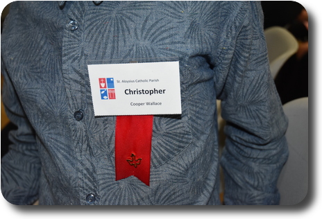 Cooper's saint's name badge - Christopher