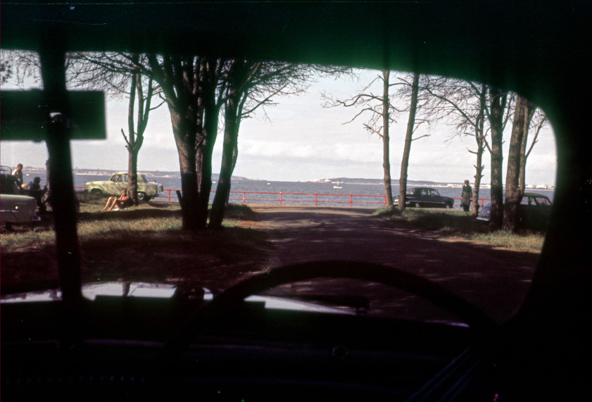 Botany Bay, probably from near Dolls Point, through Morris Minor windscreen