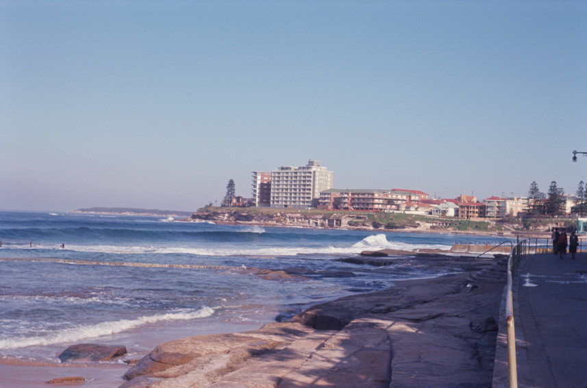 Cronulla: beach looking south, beach in bay to right