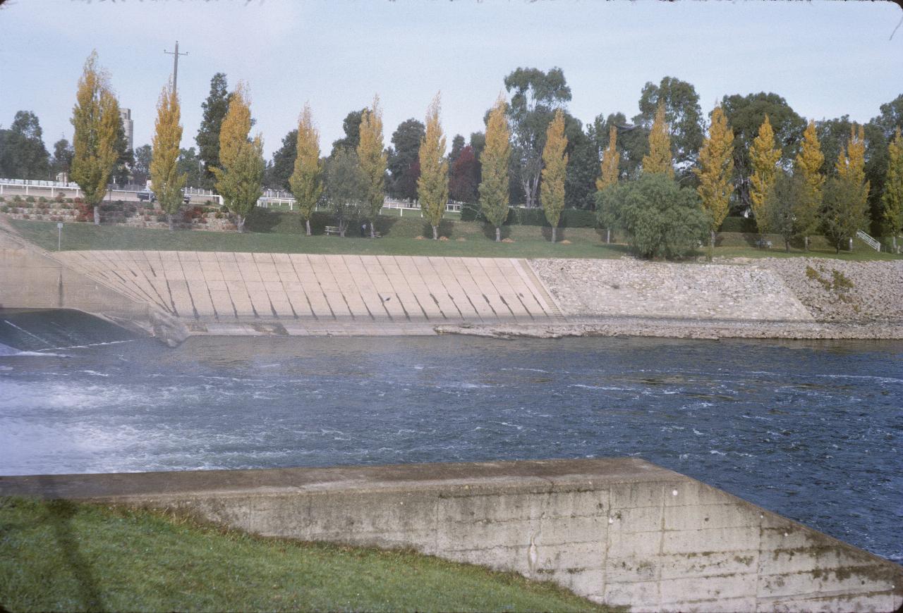 Concrete channel in front of the weir