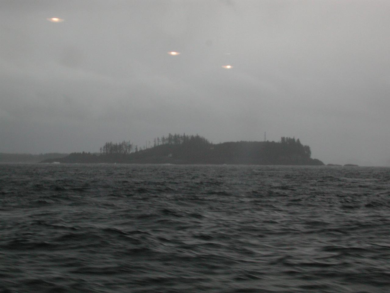 Island lighthouse, half way across Queen Charlotte Sound