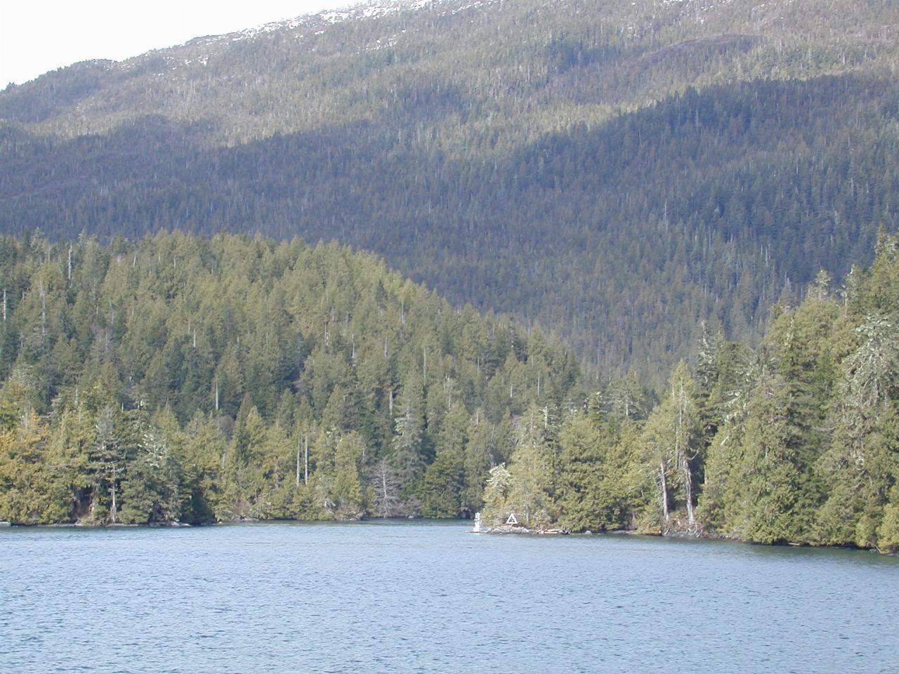 Approaching the narrow entrance to a small inlet off Grenville Channel, BC